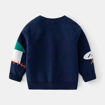 Зимен пуловер за момчета 2022 Нова жилетка Яке с катарама Детски дрехи Бебешки трикотаж за момчета Двуслойни памучни пуловери за момчета