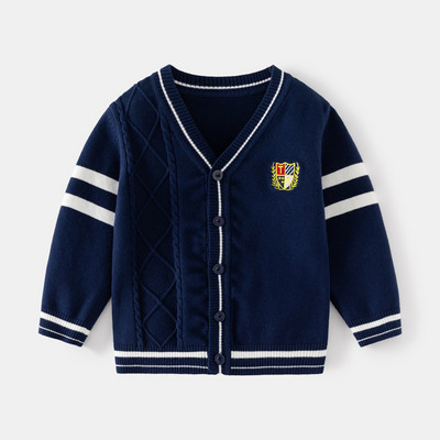 Talvine kampsun poistele 2022 Uus kampsun pandlaga jakk Lasteriided beebipoiste kudumid Kahekihilised puuvillased poiste kampsunid