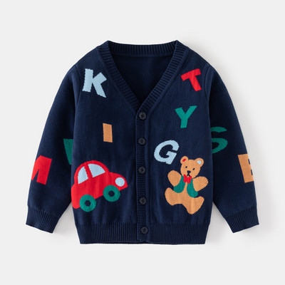 Talvine kampsun poistele 2022 Uus kampsun pandlaga jakk Lasteriided beebipoiste kudumid Kahekihilised puuvillased poiste kampsunid