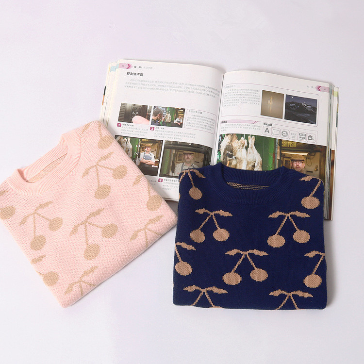 Pulovere pentru copii Cireș auriu nou Pulovere tricotate de toamnă Bebeluși băieți Fete Pulovere Îmbrăcăminte pentru copii Topuri drăguțe