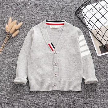 Ins Kids Boys Fashion Жилетка с V-образно деколте Корейски стил Пуловер с дълги ръкави Детска плетена жилетка пуловер TP19036