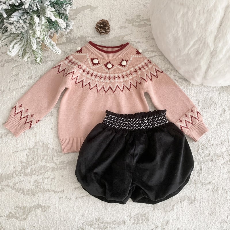 deer jonmi 2023 Talvine Korea stiilis Beebi Tüdrukute Jõulud Kampsunid Laste Riided Uusaasta Laste Roosa Kootud Pullover Sviiter