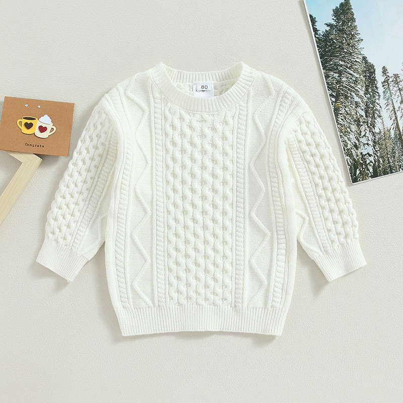 FOCUSNORM 3 szín Csecsemők Gyerekek Fiúk Lányok Kötött pulóverek Felsőruházat Masszív pulóverek Hosszú ujjú kötött viselet Őszi téli ruhák