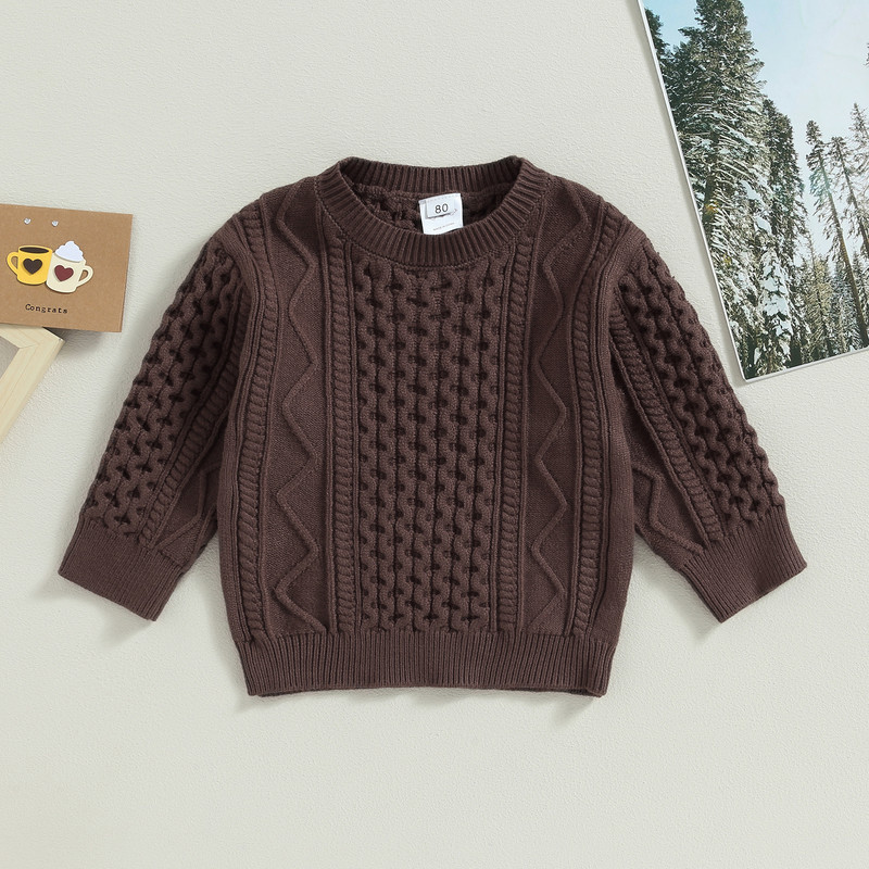 FOCUSNORM 3 szín Csecsemők Gyerekek Fiúk Lányok Kötött pulóverek Felsőruházat Masszív pulóverek Hosszú ujjú kötött viselet Őszi téli ruhák