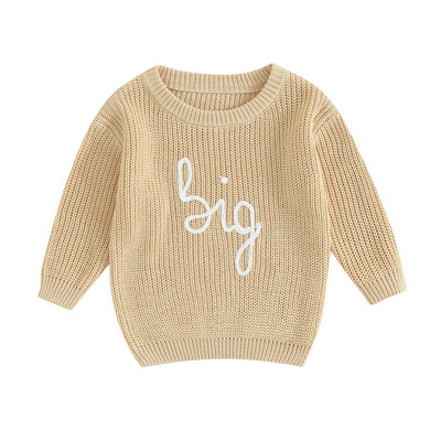 1-5Y Mood Sügis Lasteriided Kampsunid Väikelapsed Lapsed Poiss Tüdrukud Kudumine Kiri Tikand Pulloverid Soojad kampsunid