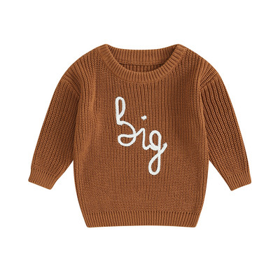 1-5Y Mood Sügis Lasteriided Kampsunid Väikelapsed Lapsed Poiss Tüdrukud Kudumine Kiri Tikand Pulloverid Soojad kampsunid