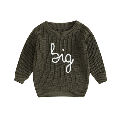 1-5Y Mood Sügis Lasteriided Kampsunid Väikelapsed Lapsed Poiss Tüdrukud Kudumine Kiri Tikand Pulloverid Soojad kampsunid