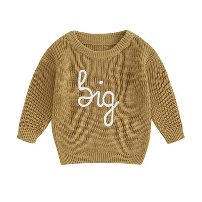 1-5Y Mood Sügis Lasteriided Kampsunid Väikelapsed Lapsed Poiss Tüdrukud Kudumine Kiri Tikand Pulloverid Soojad kampsunid