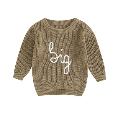 1-5Y Mood Sügis Lasteriided Kampsunid Väikelapsed Lapsed Poiss Tüdrukud Kudumine Kiri Tikand Pulloverid Soojad kampsunid