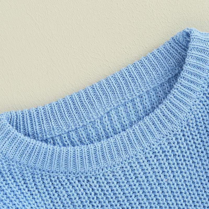 1-5Y Mood Sügis Lasteriided Kampsunid Väikelapsed Lapsed Poiss Tüdrukud Kudumine Kiri Tikand Pulloverid Soojad kampsunid