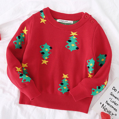 Îmbrăcăminte pentru copii de Crăciun Pulover pentru copii de Anul Nou Pulover cu mâneci lungi cu imprimeu de desene animate Pulover pentru fete și băieți Haine tricotate