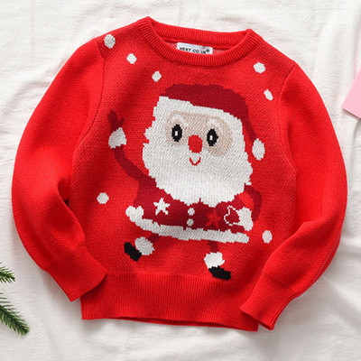 Îmbrăcăminte pentru copii de Crăciun Pulover pentru copii de Anul Nou Pulover cu mâneci lungi cu imprimeu de desene animate Pulover pentru fete și băieți Haine tricotate