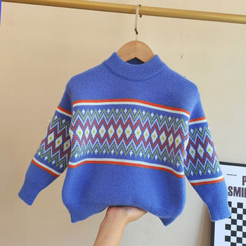 Детски зимни дрехи Пуловер за момчета 2023 г. Нова мода Корейски стил Висококачествено детско облекло от 3 до 9 години