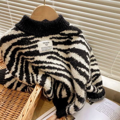 Pulóverek gyerekeknek Fiúk Alkalmi Zebra pulóverek Ősz Lányok Baba Gyerekek Gyerekek Kötés Kardigán Gyermekruházat