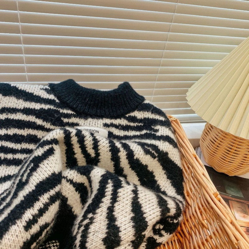 Pulóvre pre deti Chlapci Ležérne Zebra Svetre Jesenné Dievčenské Bábätká Deti Pletené Kardigány Detské Oblečenie