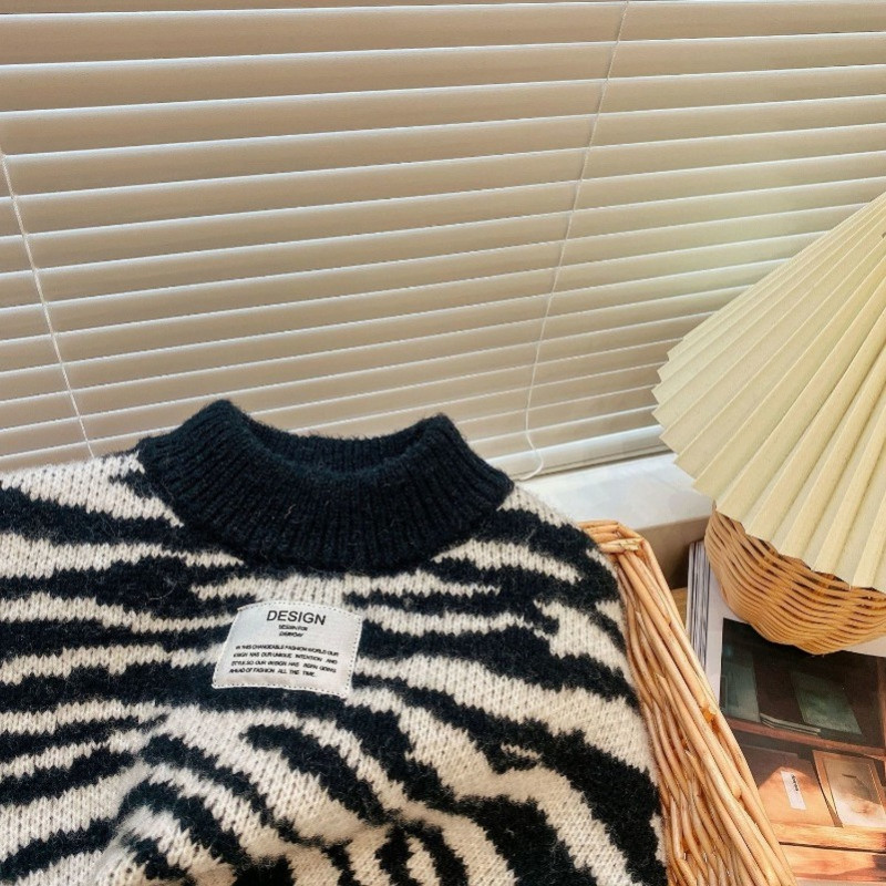 Pulóvre pre deti Chlapci Ležérne Zebra Svetre Jesenné Dievčenské Bábätká Deti Pletené Kardigány Detské Oblečenie