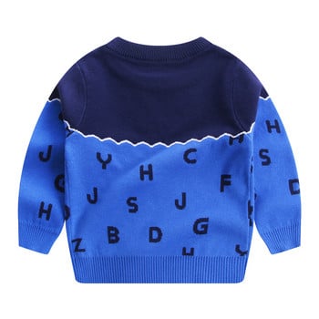 Детски есенен и зимен пуловер Дрехи Момчета Детски пуловер Момичета Плетене Пуловер с дълъг ръкав с печат на букви