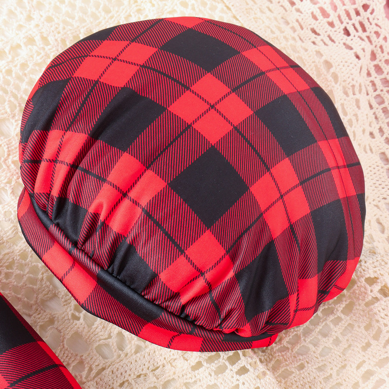 Prowow 4-7Y mergaičių kalėdinė apranga vaikams, languotas paltas ir languotas sijonas su skrybėle 3 vnt vaikiškas kalėdinis kostiumas