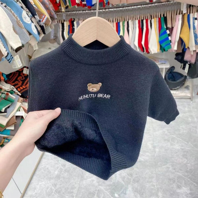 Laste ühes tükis plüüsis beebi kampsun, uus tikitud poolkõrge kraega sügisene alaosaga sviiter poistele ja tüdrukutele