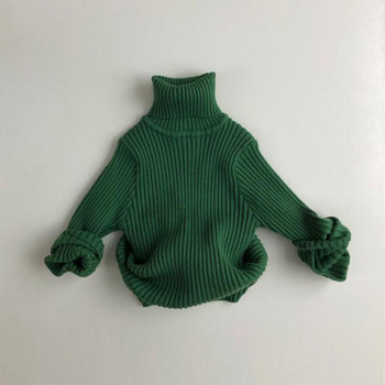 Детски дрехи за малки деца Плетен пуловер за бебета Момчета Детски пуловери с дълъг ръкав Горнища за бебета Момичета Памучни пуловери с висока яка