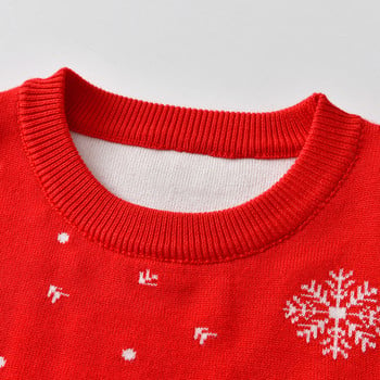Коледни дрехи Плетени есенни зимни корейски коледни пуловери с червен снежен човек, пуловер, пуловер за бебета, момчета, момичета, пуловер, детски дрехи