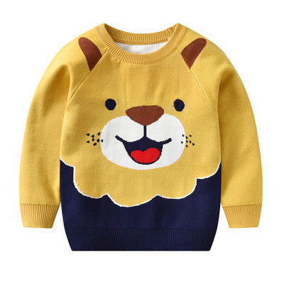 Pulover pentru fetiță de toamnă și iarnă, jachetă de pulover pentru copii, țesătură sloper top, pulover cu mânecă lungă de desene animate pentru bebeluș băiețel