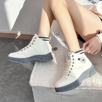 Обувки за жени 2023 Зимни къси плюшени модерни дамски ботуши на платформа с кръгли пръсти Ежедневни спортни ботуши на открито Женски Zapatos