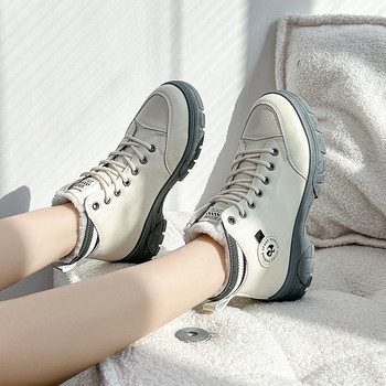 Обувки за жени 2023 Зимни къси плюшени модерни дамски ботуши на платформа с кръгли пръсти Ежедневни спортни ботуши на открито Женски Zapatos