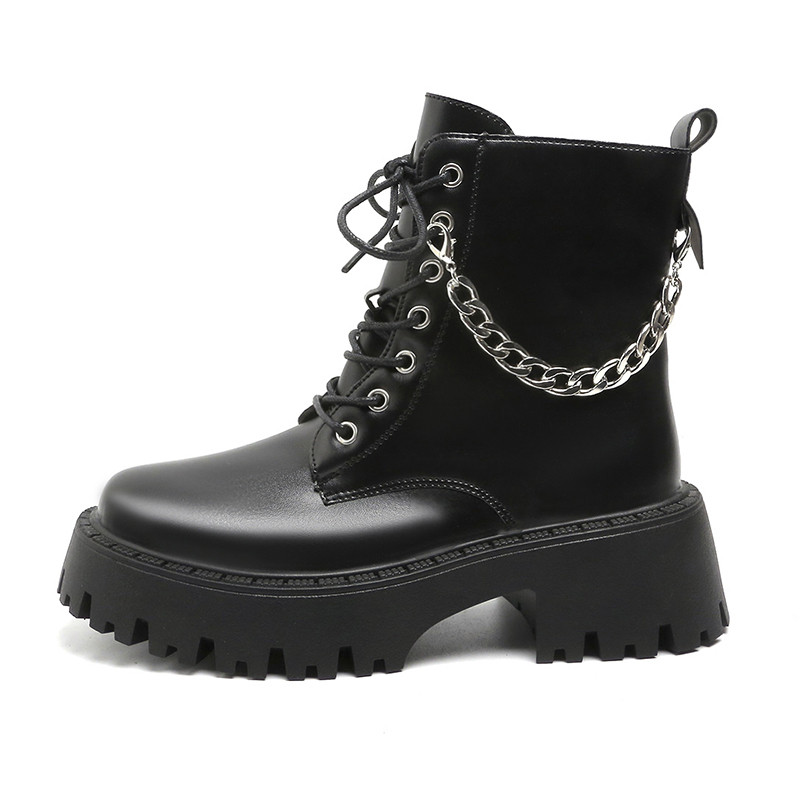 2023. aasta naistekingad PU pahkluu naiste saapad, platvorm, moodsad saapad, naiste kett, külg, tõmblukk, ümmargune varvas.