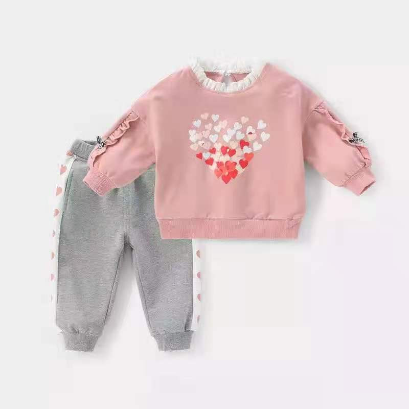 2 τμχ Βρεφικά σετ ρούχων για κορίτσια Φθινοπωρινά, χειμωνιάτικα, νήπια κοριτσίστικα ρούχα Παιδική φόρμα για κοριτσάκι Παιδικά ρούχα 1 έως 6 ετών