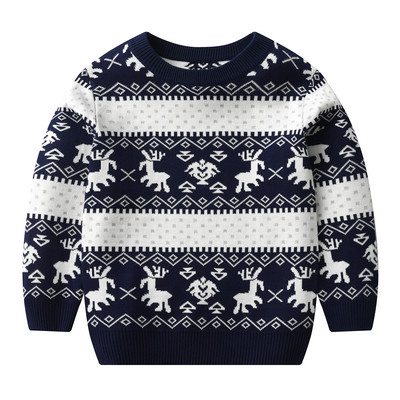 Laste jõulukampsun Uus vabaaja beebisoe põdratrükiga kootud tüdrukute kampsun poistele tüdrukutele armsad jõulupuu pulloverid riided