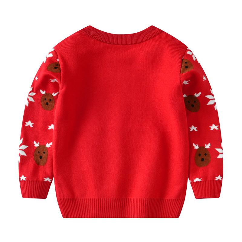 Sügispoiste sviiter siidist puuvillast pikkade varrukatega jõuluhirvepoiste kampsun, kootud pullover