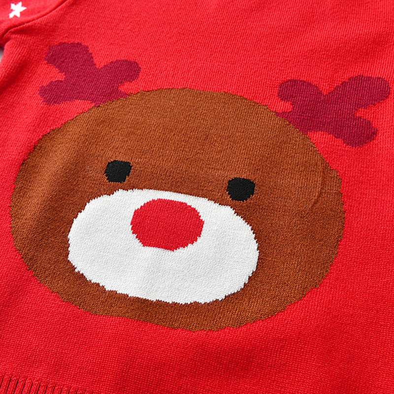 Sügispoiste sviiter siidist puuvillast pikkade varrukatega jõuluhirvepoiste kampsun, kootud pullover