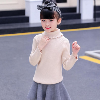3–13-aastane sügis-talv väikelaps teismeliste laste riided Tüdrukute sviiter kampsun pikkade varrukatega lastele kootud kilpkaelusega kampsunid, topid