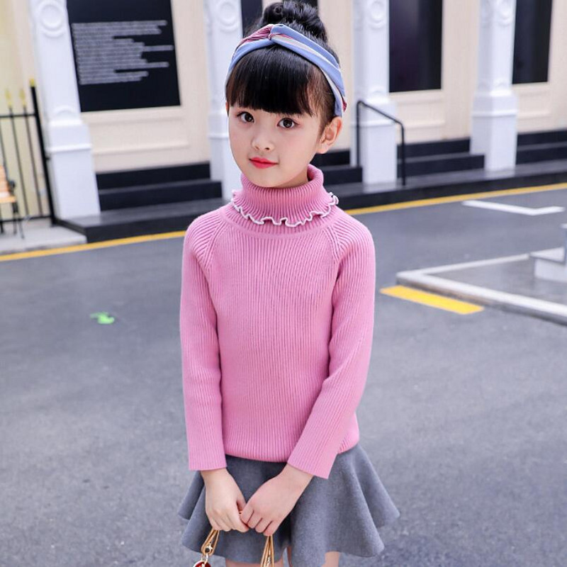 3–13-aastane sügis-talv väikelaps teismeliste laste riided Tüdrukute sviiter kampsun pikkade varrukatega lastele kootud kilpkaelusega kampsunid, topid