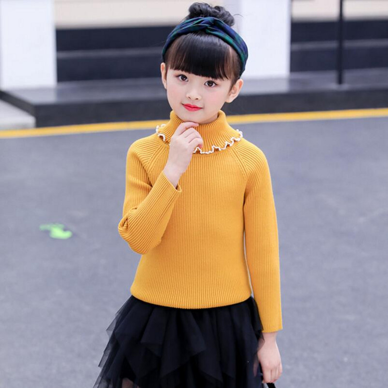 3–13-aastane sügis-talv väikelaps teismeliste laste riided Tüdrukute sviiter kampsun pikkade varrukatega lastele kootud kilpkaelusega kampsunid, topid