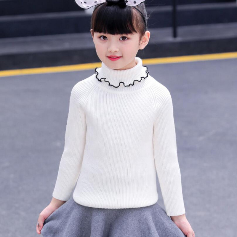 3–13-aastane sügis-talv väikelaps teismeliste laste riided Tüdrukute sviiter kampsun pikkade varrukatega lastele kootud kilpkaelusega kampsunid, topid