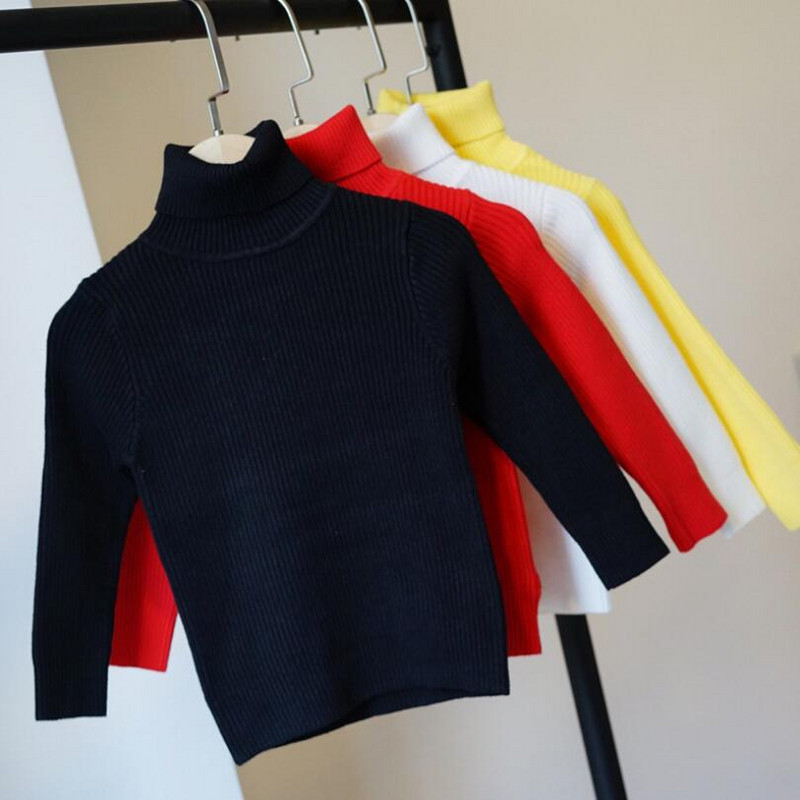 Kevad-Sügis Talvine Koolipoistele Tüdrukutele Pullover Kilpkaelusega kampsunid Pikkade varrukatega Beebi Väikelapse riided Lapsed Kootud Kampsunid Topid