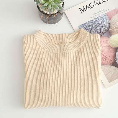 Beebikampsunid Lastele Poistele Tüdrukutele Pikkade Varrukatega Kaelus Puhasvärviline Kootud Kampsun Sügis Talvine Beebi Lastele Poistele Tüdrukutele Pullover Riided