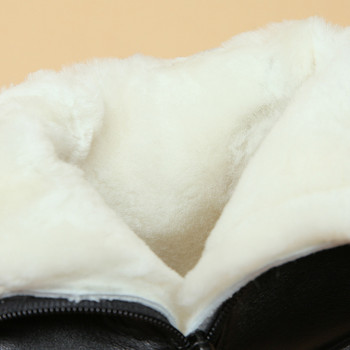 Зимни кожени ботуши Дамски обувки със страничен цип Топли памучни обувки Мека подметка Неплъзгащи се удебелени поларени обувки Botines Para Mujeres