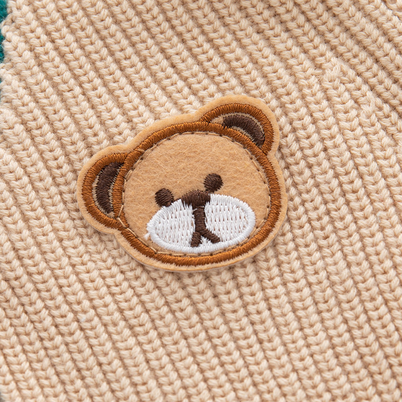 Beebipoistele Tüdrukute kampsun Puuvillane Soe Laste Kootud Pika varrukaga V-kaelusega Võlts Taskutop Väikelapsele Sügistalve Riietus