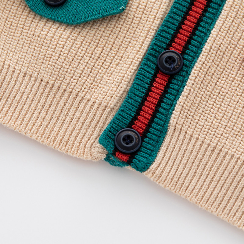 Beebipoistele Tüdrukute kampsun Puuvillane Soe Laste Kootud Pika varrukaga V-kaelusega Võlts Taskutop Väikelapsele Sügistalve Riietus