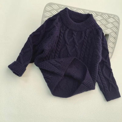 Kommivärvi Beebi kudumine Triibuline Swater Kid Täiesti sobiv pullover Retro kanepimustriga topid poisile hoiavad soojas pehme puuvillased kampsunid