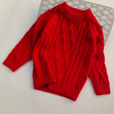 Kommivärvi Beebi kudumine Triibuline Swater Kid Täiesti sobiv pullover Retro kanepimustriga topid poisile hoiavad soojas pehme puuvillased kampsunid