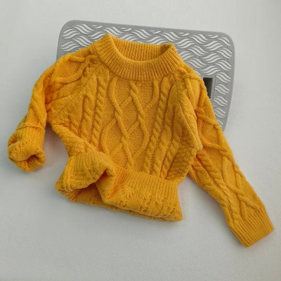 Kommivärvi Beebi kudumine Triibuline Swater Kid Täiesti sobiv pullover Retro kanepimustriga topid poisile hoiavad soojas pehme puuvillased kampsunid