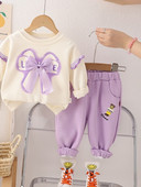 Tüdrukute rõivakomplektid Kevad-sügis Bow Hoodid+ Püksid Komplektid Lastele Riided Kostüümid Magusad Lasteriided 2 4 6 T2Tk