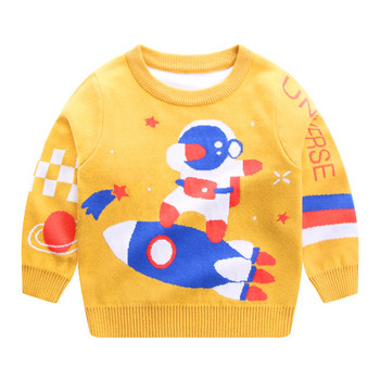 Нов пуловер за плетене Есенни дрехи за бебешки момчета Пуловер Зимен топъл вълнен пуловер за 2-7 години Детски пуловер с дълъг ръкав Бебешко горнище