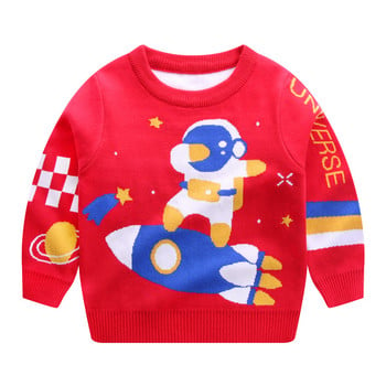 Нов пуловер за плетене Есенни дрехи за бебешки момчета Пуловер Зимен топъл вълнен пуловер за 2-7 години Детски пуловер с дълъг ръкав Бебешко горнище