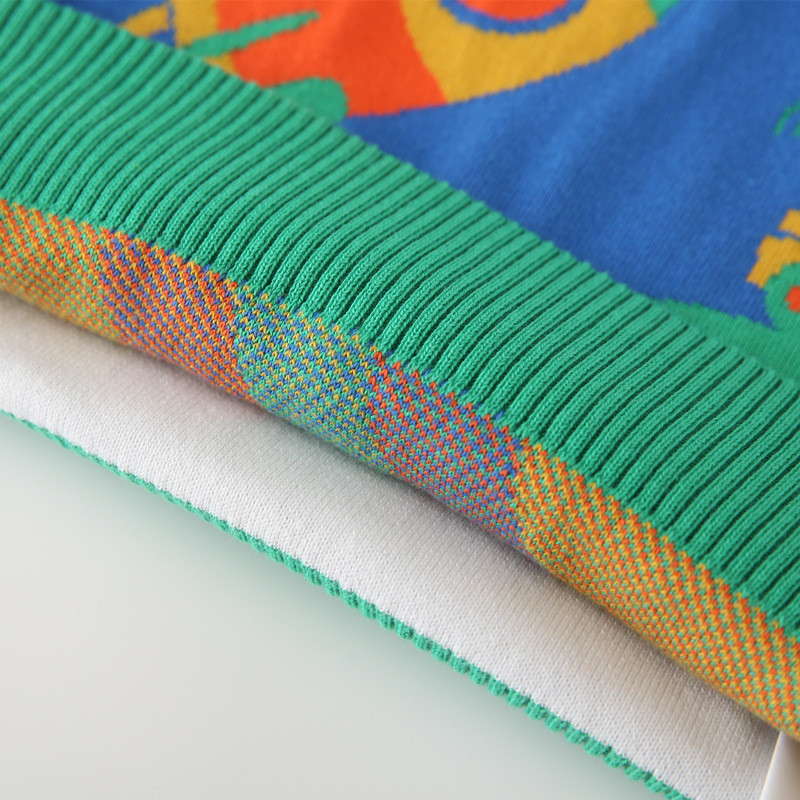 Χειμερινά ενδύματα για αγοράκια Πλεκτά πουλόβερ κινουμένων σχεδίων Space μοτίβο Μακρυμάνικο O λαιμό Χοντρό μπλε πουλόβερ μπλούζες για παιδιά 2-7 ετών