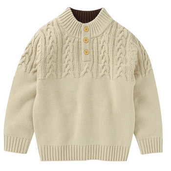 Пуловер за плетене за бебета, момичета, момчета, с дълги ръкави, есен, зима, пуловер с кръпка за момчета, пуловери за бебета, дрехи за момчета